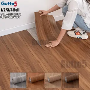 Self-Adhesive Luxury Vinyl Flooring Stickers, Waterproof Non-Slip Bedroom Room Decor Floor Covering, Nordic Style Wood Grain Design, Wood Grain Pattern
