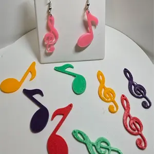 Music Earrings - White Note & Treble Clef Design for Music Lovers