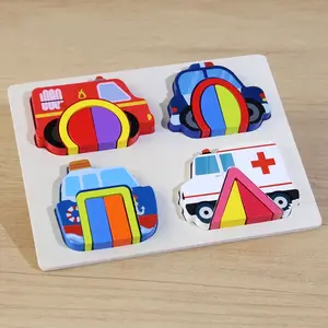 Wooden Puzzle Board for Toddlers, 12 Pieces, Shapes and Colors Recognition