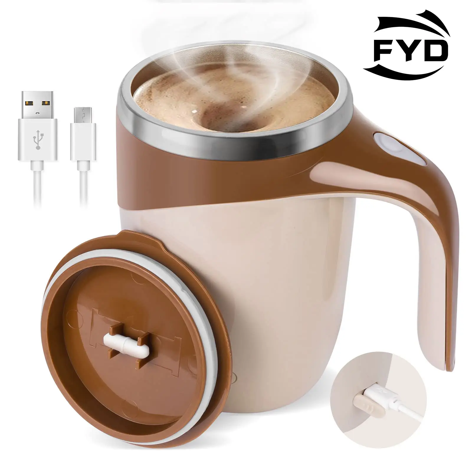 Zorara Self Stirring Coffee Mug, Automatic Magnetic Stirring Coffee Mug, USB Rechargeable Mixing Cup, Electric Self Mixing Mug, Rechargeable Stirring