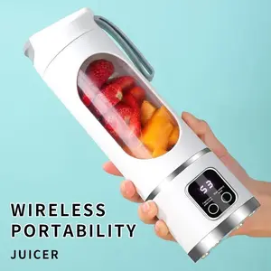 Portable 15.22 Oz USB Rechargeable Personal Blender, LED Display, Durable Abs Material, Perfect for Smoothies and Juices, Portable Juicer, Home Kitchen Essential