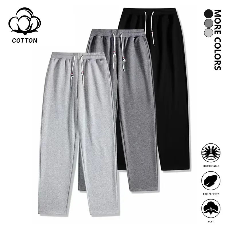 Unisex basic drawstring-waist pants with a casual, comfortable loose fit; the drawstring design adds a stylish touch. Street style suitable for all seasons, ideal for everyday wear, sports, and outdoor activities—jogging sweatpants.