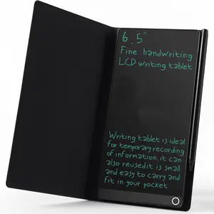 Upgrade 6.5 Inch LCD Writing Tablet Full Screen Digital Notepad Reusable Drawing Board with Leather Case Hall Switch Portable Electronic Notebook for Adults Kids Students