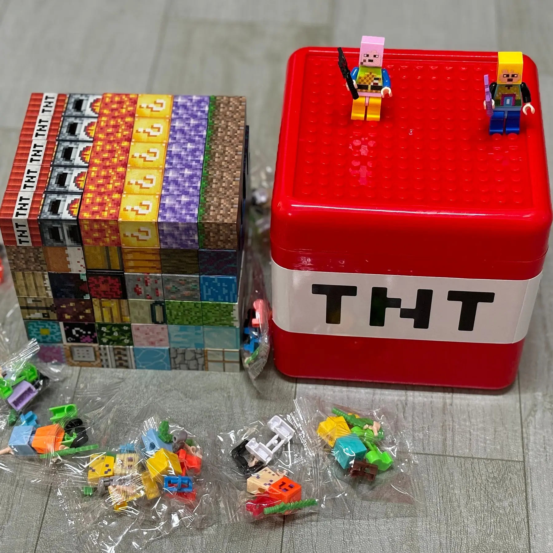 Tnt Storage Box Bucket Set My Magnetic World Block DIY Building