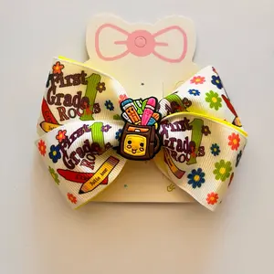 Girls' First Grade Hair Bow with Alligator Clip - Fashion Hair Accessory hair clip