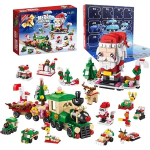 2025 Christmas Advent Calendar, 6 IN 1 Santa Claus Train Building Blocks, 12 Days Countdown Calendar Toy for Kids, Christmas Building Toys Party Favors, Kids Christma Gifts for Boys & Girls