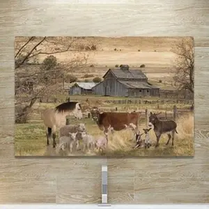 Farm Animal Wall Art Country Old Barn Pictures Wall Decor Rustic Canvas Print Farmhouse Landscape Painting Modern Home Artwork for Living Room Bedroom Bathroom Office Framed Gift Poster wall street poster Decoration Photo game  poster titan poster Water