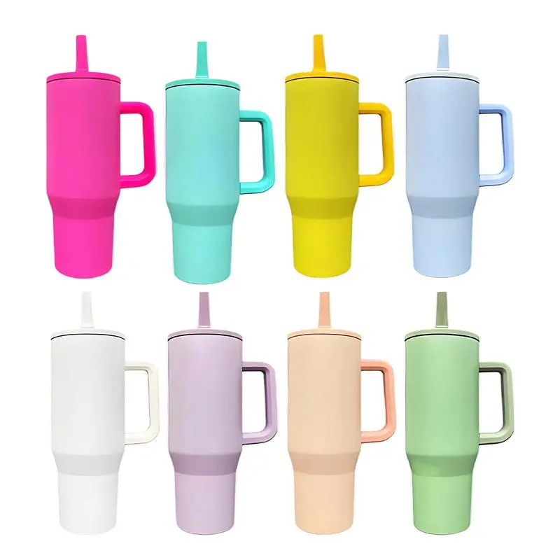 40oz Stainless Steel Vacuum Insulated Sublimation Tumbler Bulk Pack (16pcs) - Portable Leak-Proof Flip Straw Lid, Car Cup Holder Fit, DIY Custom Gift Drinkware for Outdoor Kitchen Use