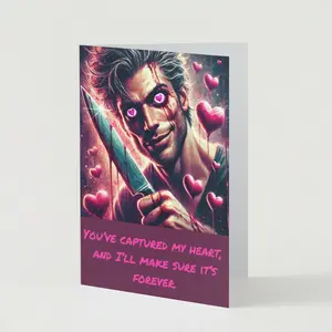 You've Captured My Heart Horror Valentine's Day Card Set of 5 with Heart Theme Design valentines  day