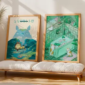 STUDIO GHIBLI My Neighbor Totoro Unframed Poster, Anime Movie Poster, Anime Art Print, Totoro Wall Art, Anime Gift, Japanese Style Art Print Home Decor Artwork Hand artistic poster