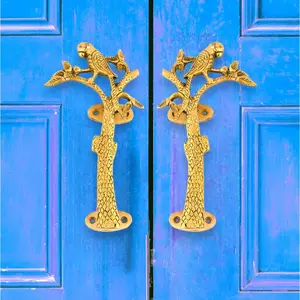 LoveNspire Brass Metal Parrot Shape Door Pull Handles - 8 in Antique Look Rustproof Decorative Handles with Smooth Grip, Home Decor for Cabinets, Unique Housewarming Gift