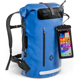Backpack - Heavy Duty Hiking Backpack - Roll-Top Closure Bag - Cushioned Dry Bag  Phone Case