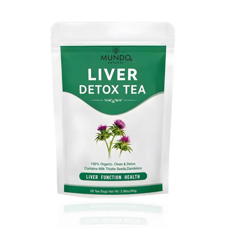 6-IN-1 Liver  Herbal Tea for Liver Cleanse Support with Milk Thistle Licorice Root Turmeric Dandelion Root Fennel & Peppermint 42 Tea Bags Beverage Natural