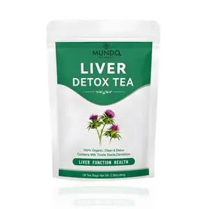 6-IN-1 Liver Detox Herbal Tea for Liver Cleanse Support with Milk Thistle Licorice Root Turmeric Dandelion Root Fennel & Peppermint 42 Tea Bags Beverage Natural