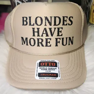 Blondes Have More Fun Trucker Hat - Fashion Accessory with "BLONDES HAVE MORE FUN" Design, Soft Foam Material, Classic Style