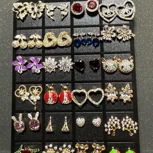 24 mix Stud Earrings Set with Display Featuring Assorted Designs and Colors for Versatile Styling