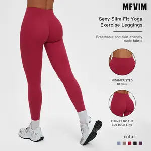 MFVIM Women's High Waisted Sports Leggings, Solid Color Skinny Pants, High Stretch Yoga Leggings, Ladies Sportswear for Indoor Outdoor Wear, Yoga Pants Women