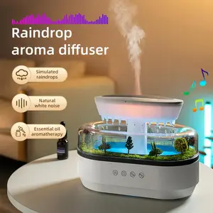 Raindrop Diffuser Humidifier, Forest Landscape and White Noise, Seven Color Light Effects, Ambient Atmosphere
