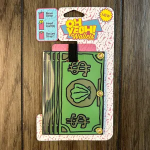 Graphic Print Cardholder Minimalist Keychain Wallet (SpongeBob Dollars)