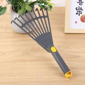Durable Plastic Garden Rake, Nine-Tine Design, Ergonomic Handle, Multi-Functional Gardening Tool, Easy-To-Use Home Garden Leaf Rake