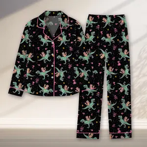 Princess Donut & Mongo Pajamas Set, Dungeon Crawler Carl Long Sleeve Pajamas, Funny Cat Dinosaur Sleepwear, Cozy Gamer Gift