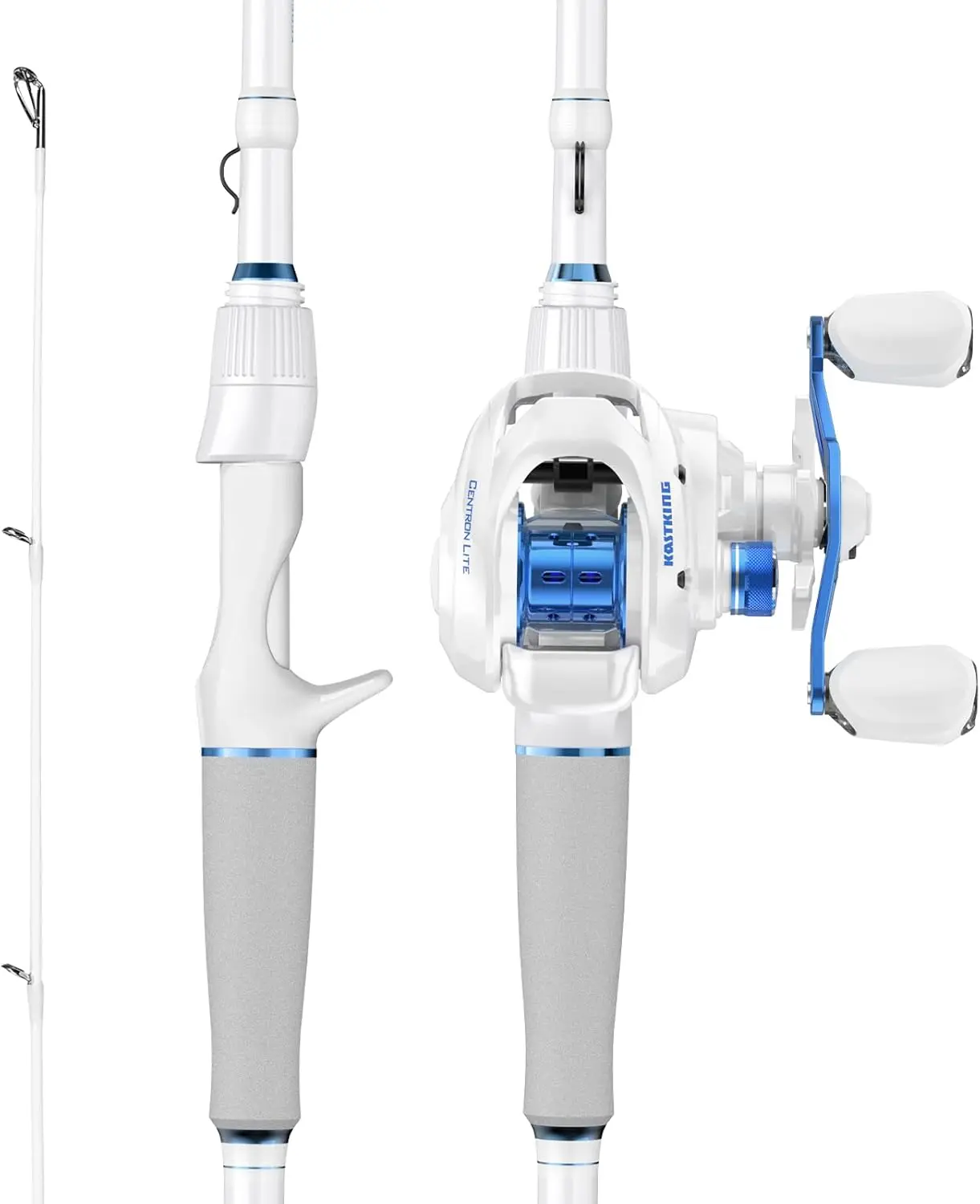 [Back to School Fishing Gear] KastKing Centron Lite Fishing Combo OR Spartacus II Plus Combo| – IM6 Graphite 2-Piece Rod, Stainless Steel Guides with Ceramic Rings, Contoured EVA Handles, Split or Full Rear Handle SummerVibes,Summer Survivals