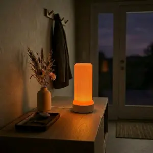 Tan Corded Base - Pille Shade - Amber Lens