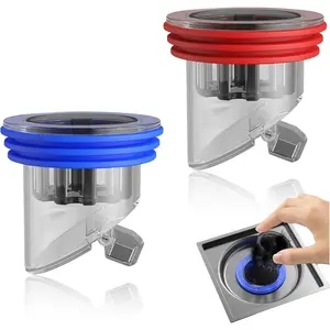 2PCS Drain Backflow Preventer Anti Odor Shower Valve Odor Proof Floor Drain Stopper for Bathrooms Kitchens Deodorizing Copper Sewer Core Plug Anti Olores Smell Stopper (1.3''-1.77'')