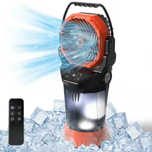 TaskStar Portable Misting Fan, Rechargeable Battery Powered Outdoor Cooling Fan with 2L Water Tank, RGB Lights, 4 Speed & Spray Modes, for Patio, Camping, Beach, Garage & Workshop