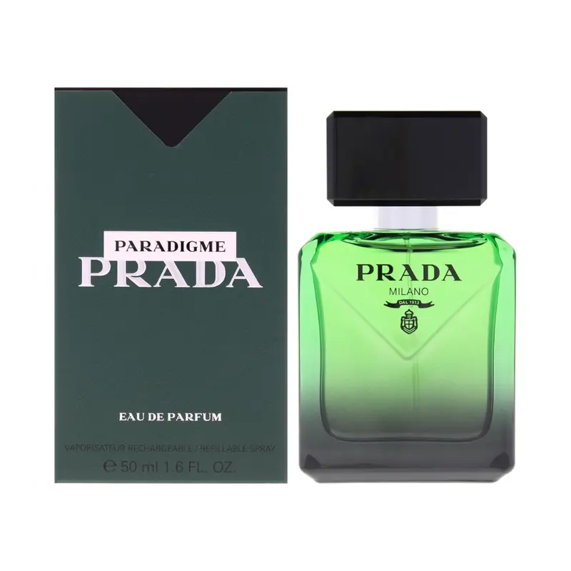 Prada Paradigme Eau de Parfum for Men 1.6 oz | Ambery Woody Fragrance with Calabrian Bergamot, Bourbon Geranium & Ambery Woods | Refillable Luxury Cologne