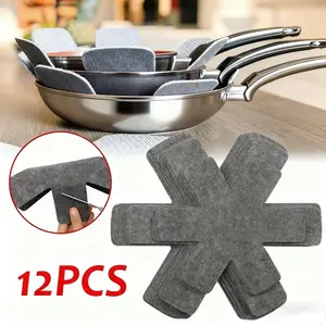Pot Protector Mats Set, 12-Piece Non-Slip Dividers, Heat-Resistant Pot Protectors, Kitchen Accessories, Home Essentials