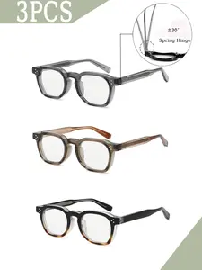 Caterside Square Plain Sunglasses with Spring Hinge Design, Adjustable PC Tr90 Frame, Anti-Blue Light Lenses, Stylish for All Seasons, Perfect for Travel and Outdoor Activities