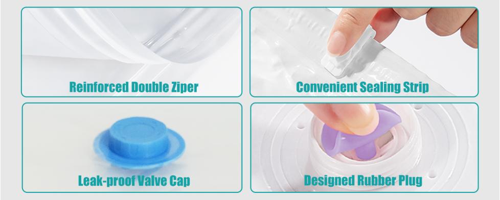 12-Pack Reusable Vacuum Storage Bags with Pump, Space-Saving Compression Bags for Travel, Bedding, Clothes & Moving