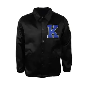 University of Kentucky Jacket Black Satin Windbreaker Jacket Men & Women by Hide Crafts