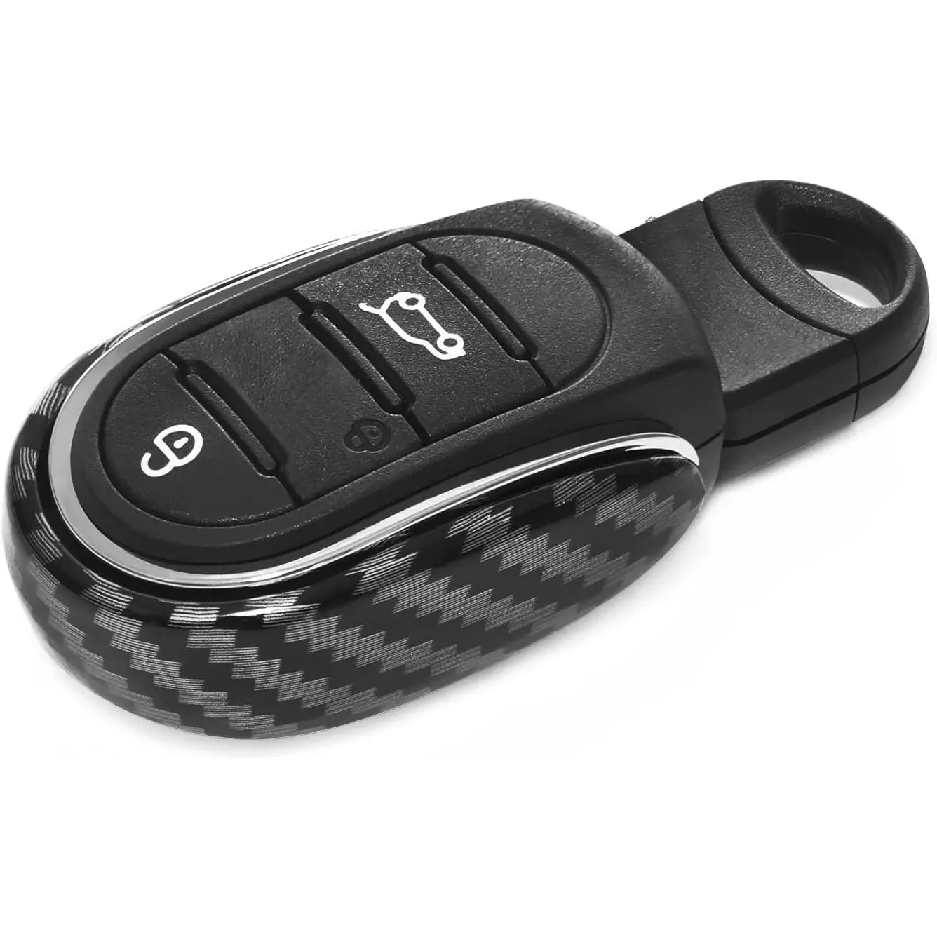 Alloy Metal U-Type Car Key Case with Anti-Drop Rope Keychain, Compatible with Mini Cooper S Countryman & F54-F60 Series Cooper Car Interior Accessories