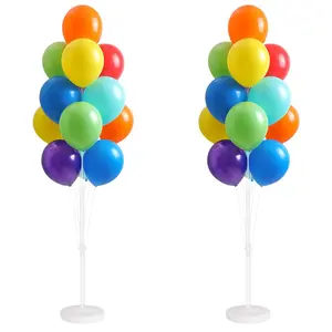 Set of 2 Balloon Column Stands with Base and Pole for Floor Display – Colorful Balloon Tower Kit for Birthday, Wedding, Baby Shower, or Party Backdrops