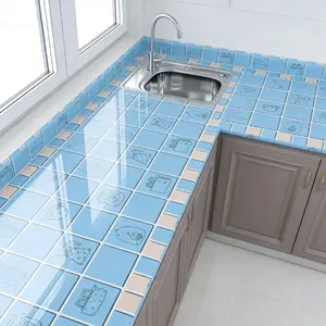 Kitchen Oil Proof Sticker Waterproof Self Adhesive Wallpaper Countertop Protector Cabinet Table Marble Film Heat Resistant Sticker Home Kitchen Decor