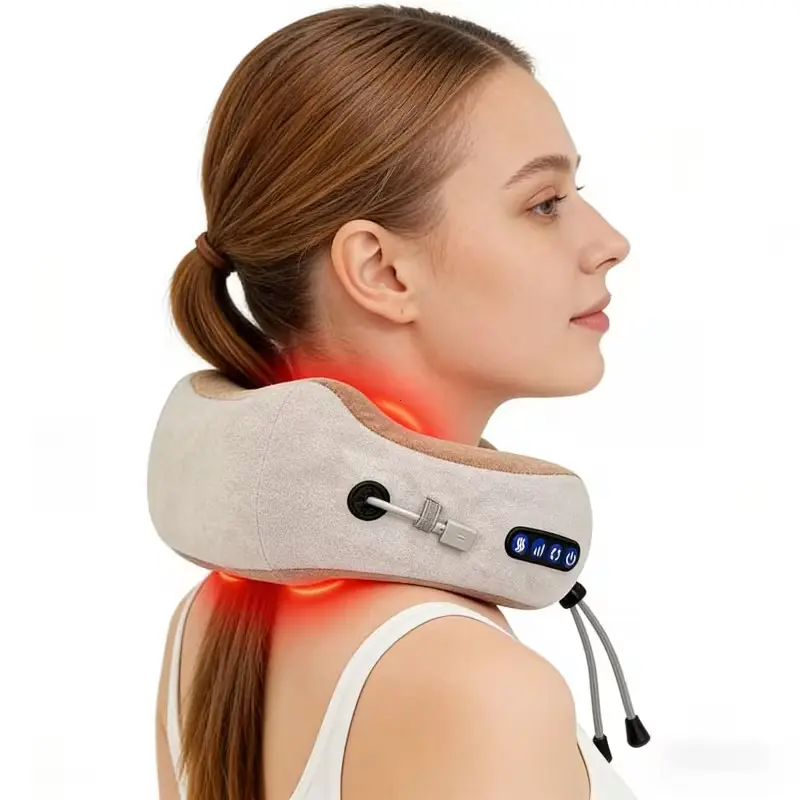 U-Shaped Memory Foam Neck Massager Pillow, Portable Neck Relaxation Cushion for Home, Car & Travel, Thoughtful Gift for Mom, Dad, Women, Men, Friends & Family