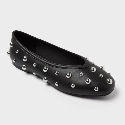 Women’s Sammie Studded Ballet Flats with Memory Foam Insole – A