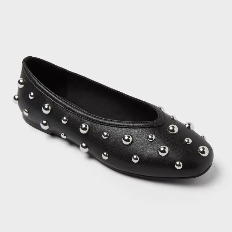 Women’s Sammie Studded Ballet Flats with Memory Foam Insole – A