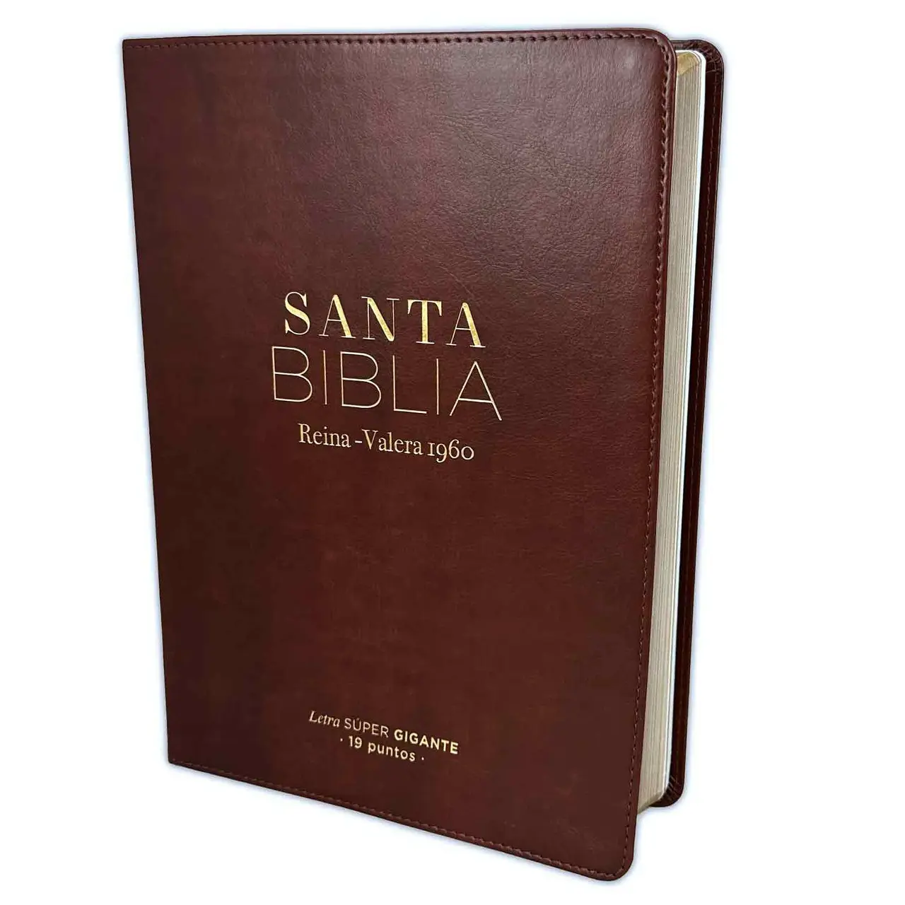 Super Giant Print Bible 19 points RV1960 imitation dark brown leather this Bible is in Spanish