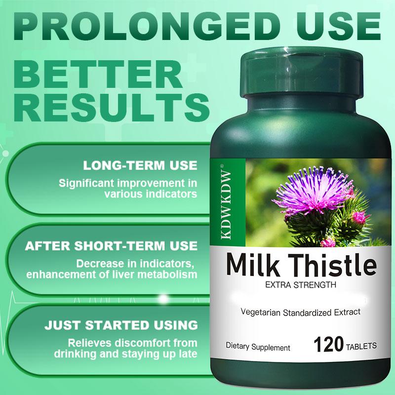 KDWKDW 120-Count Milk Thistle Capsules for Working Professionals Night Shift Workers & Elderly Liver Health Dietary Supplement