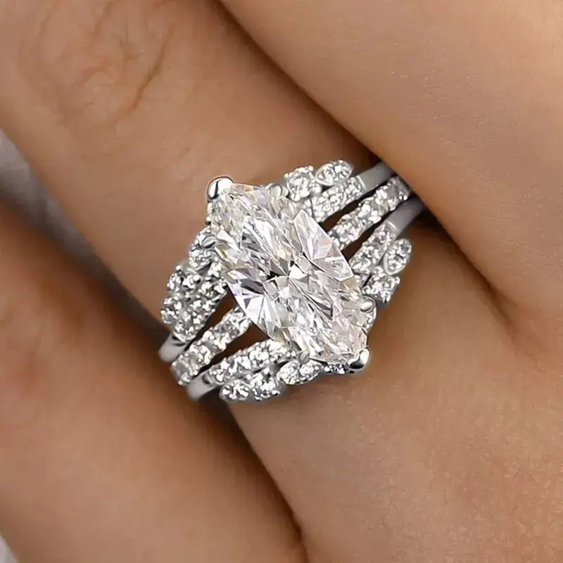 2-in-1 Marquise Zircon Ring Style for Stacking  Marquise Ring