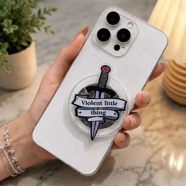 Aesthetic Dagger Phone Grip, 2D Acrylic Phone Stand Holder, Gothic Style Design Phone Socket for Smartphone, Trendy Durable Accessory