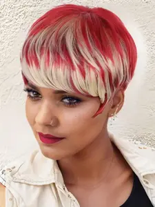 Short Pixie Cut Wigs for Women, and Pixie Cut Wig with Bangs, Bob Wigs, Synthetic Short Layered Hairstyles, Machine Made Wig
