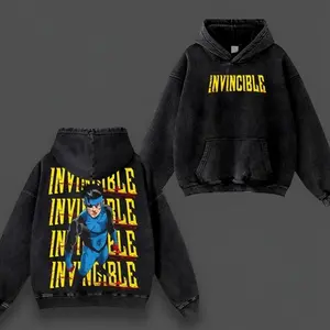 Invincible Graphic Washed T-Shirt Hoodie, Premium Washed Tee & Gildan Hoodie, Mark Grayson T-Shirt, Superhero Comic Streetwear Shirt, Vintage Animation Inspired Apparel, Gift For Comic Fans