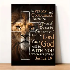 2D Flat, 2D Flat, 1pc Canvas Painting, Halloween, Lion Artwork, Funny Creative Wall Decor, for Home Bedroom Kitchen Living Room Bathroom, Hotel Cafe Office Toilet Room Art Canvas Wall Art Poster, Frameless, 12X16Inch