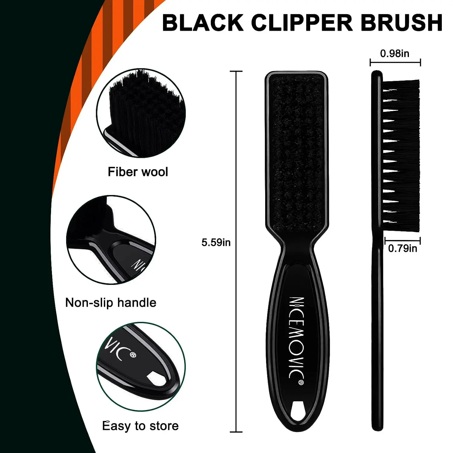 20 pcs Barber Clipper Cleaning Brushes Manicure Nylon Brush Hair Styling Tool Durable Neck Duster Bristles Plastic Handle Nylon Cleaning Brush