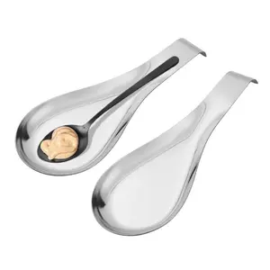 Stainless Steel Spoon Rest Pad, Durable Kitchen Utensil Holder, Modern Thickened Design for Home Use, Easy Clean Surface, Ideal for Soup Spoons, Tableware