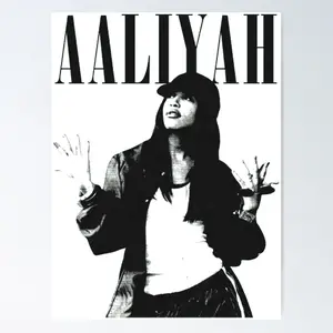Aaliyah 80s 90s Vintage HD Classic Style T-Shirt Poster Unframed Poster Print, Modern Wall Art, Aesthetic Home Decor, Living Room & Bedroom Decoration, Unique Gift Idea